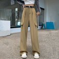 thumbnail image 4 of SDNall Women Design Style Straight Leg Wide Leg Pants Casual Drape Work Pants, 4 of 9