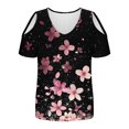 thumbnail image 4 of Soki Women's Off Shoulder Tee Clearance Blouses Short Sleeved V-Neck Fashionable Tops, 4 of 6
