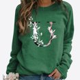 thumbnail image 2 of Pompotops Hiver Femmes Décontracté Manches Longues Hauts Dames Imprimé Chandail Blouse T-Shirt Chandail Liquidation, 2 of 4