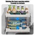 thumbnail image 4 of Iumwxz Rolling Storage Cart Three-Tier Space Saving Slim Organizer Multi-Purpose Trolley Plastic Shelving with Removable Baskets Mobile for Dorm Kitchen Bathroom Utility 1 Pack White, 4 of 6