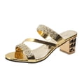 thumbnail image 2 of Cameland Women's Summer New Plus Size Medium And Round Head Rhinestones With Comfortable Sandals, 2 of 7
