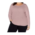 thumbnail image 3 of I.N.C Womens Ribbed Basic T-Shirt, Pink, Plus Size, 1X, 3 of 4