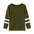 thumbnail image 1 of WEIYLL T-Shirt Fille Manches Longues Poignets Col Rond Patchwork Chaud Doux T-Shirt Enfant Hauts pour 7-8 Ans, 1 of 5