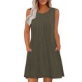 thumbnail image 1 of Ovzne Robes pour Femmes 2025 Robe pour Femme Mode Femme Confortable Été Couleur Unie Sans Manches Robe à Col Rond Grande Taille Robe Maxi Liquidation, 1 of 5