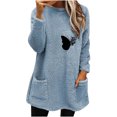 thumbnail image 2 of Costumes d'Halloween pour Femmes, Blouse à Manches Longues Chaude à Col Rond avec Imprimé Ample d'Hiver et Poche, Hauts pour Femmes, Costumes d'Halloween en Liquidation, 2 of 4