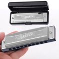 thumbnail image 2 of 10 Hole 20 Tone Beginner Harmonica for Kids - Portable Educational Musical Instrument Toy for Music Enlightenment & Childhood Learning Includes Harmonica + Case, 2 of 9