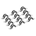 thumbnail image 1 of Unique Bargains 22Pack 7/8' Cable Clamp U Shape Stainless Steel Rubber Cushioned Pipe Strap, 1 of 5