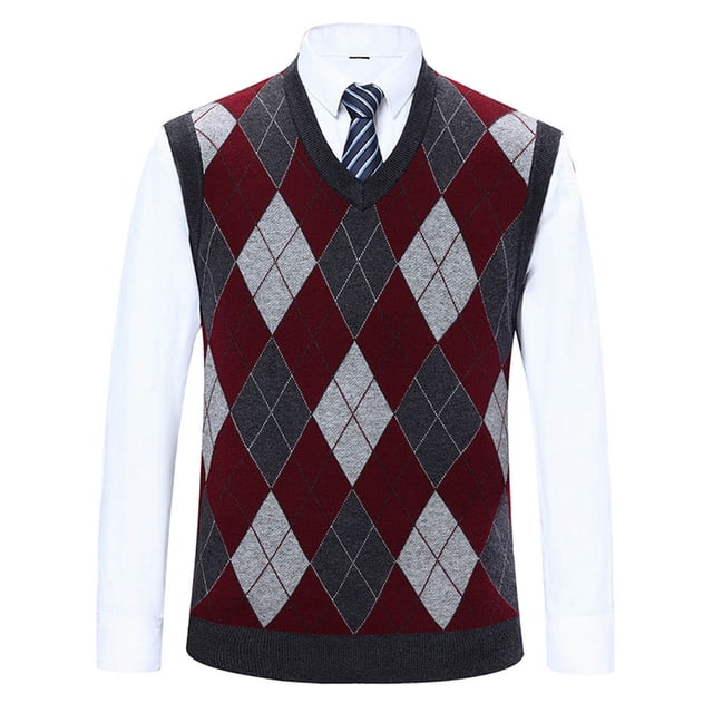 DPTALR Gilet Chandail Décontracté pour Hommes Uniforme Chandail en Tricot de Coton à Col en V Hauts Blouse