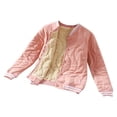 thumbnail image 1 of Tiweut Vestes pour Filles Manteau en Duvet Léger Garçon et Fille Veste de Baseball Bouton Manches Longues Patchwork Col Rond Mode Combinaison d'Hiver 13-14 Ans, 1 of 2