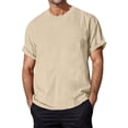 thumbnail image 1 of Cathalem T-Shirt pour Homme à Manches Courtes, Col Ras du Cou Uni, Kaki TG, 1 of 5
