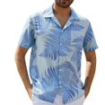 thumbnail image 3 of Birdeem Chemise à Manches Courtes pour Hommes, Mode Décontractée, Imprimé Feuille d'Érable, 3 of 10