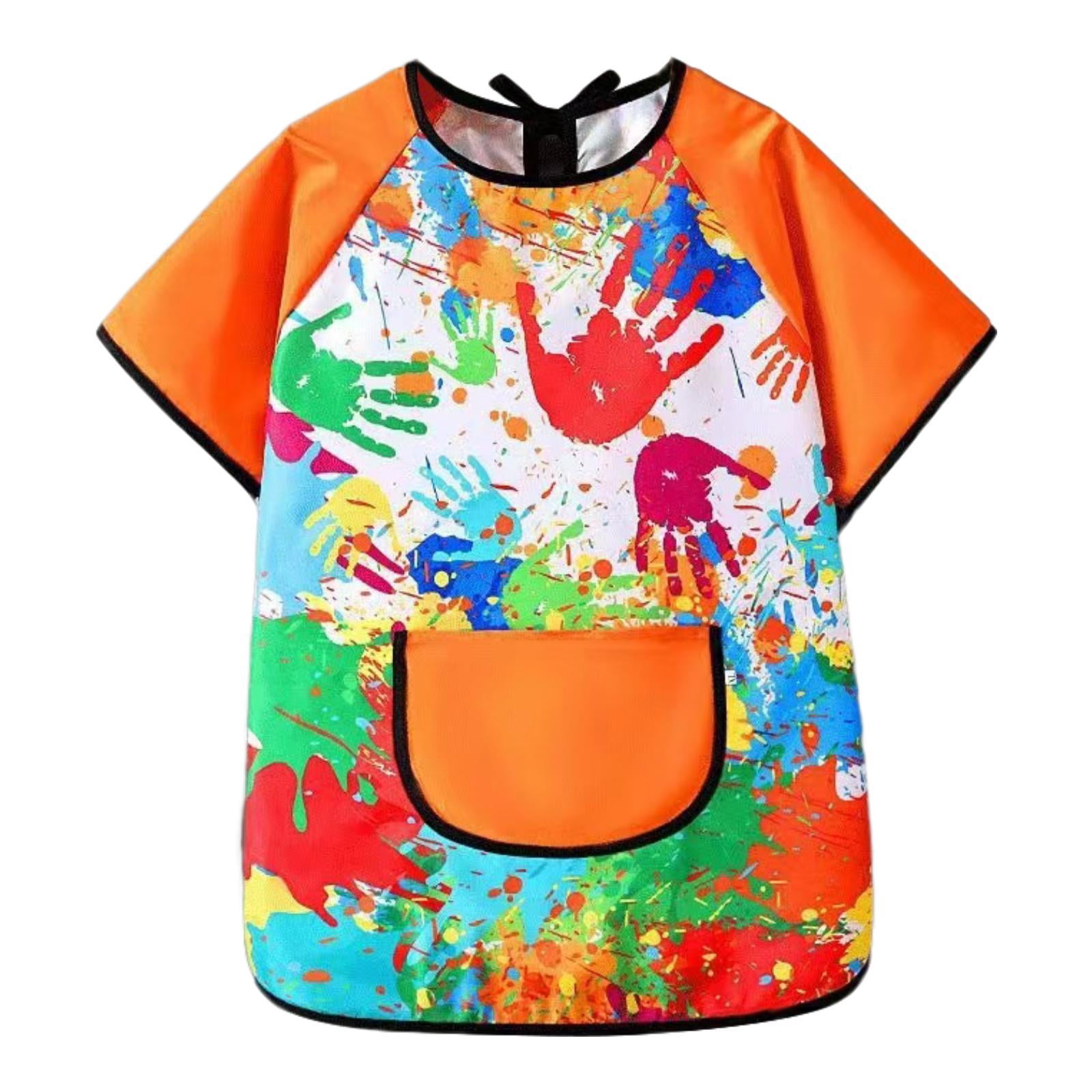 DOLITY Kids Art Smock Children Artist Painting Apron for Art Class Drawing Handwork Orange M