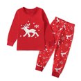 thumbnail image 2 of LSLJS Ensemble de Pyjamas pour Enfants de Noël avec Cerf des Neiges Imprimé, Hauts à Manches Longues + Pantalons, Ensembles de Tenues, Pyjamas pour Bébé ( Rouge, 5-6 Ans ), 2 of 9