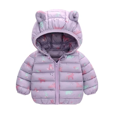 Toddler Kids Baby Boys Girls Fashion Cute Cartoon Dinosaur Pattern Windproof Padded Clothes Jacket Hooded Coat
