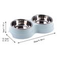 thumbnail image 3 of Riforla Dog Double Bowl Puppy Food Feeder Stainless Steel Drinking Dish Feeding Supplies Small Dog Accessories Stainless Steel Tableware Pink One Size, 3 of 3