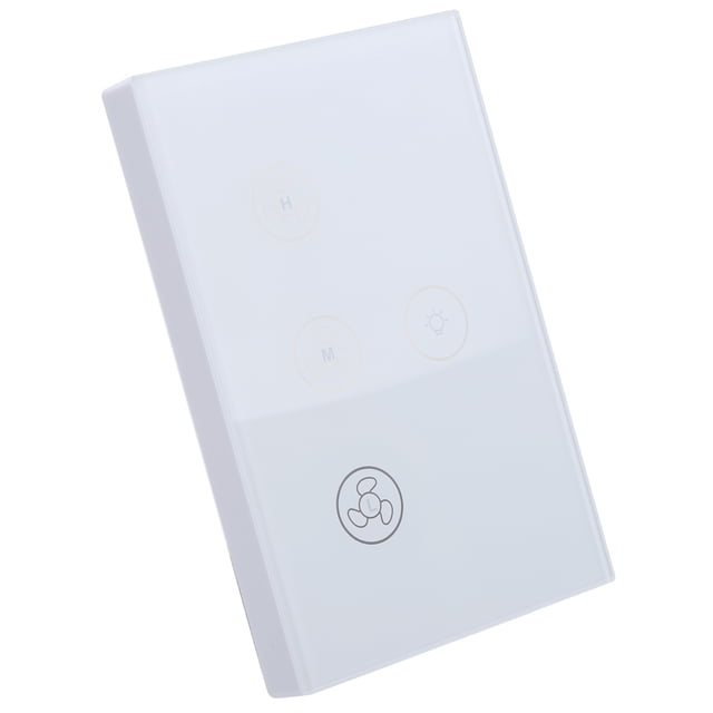 Touch Fan Switch, Smart WiFi Fan Lamp Touch Switch, Tempered Glass Panel Wall Touch Switch Voice Control Compatible for Home