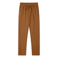 thumbnail image 1 of WRKEKC Casual Pants for Men Spring Fall Fashion Solid Color Drawstring Elastic Waist Long Pants for Daily Casual Outings Lounge　Wear, 1 of 9