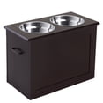 thumbnail image 2 of PawHut Elevated Dog Bowls, Pet Feeder for Large Dogs with Storage, Coffee, 2 of 10