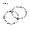 thumbnail image 3 of Unique Bargains Bague Ronde en Acier Inoxydable 316 45 mm ID 6 mm d'Épaisseur, Lot de 3, 3 of 5