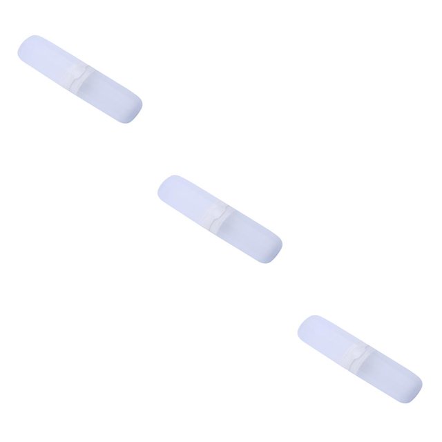 Maytalsory Tooth Brush Toothpaste Storage Box with Lid Portable Smooth Cases Chopsticks Forks Organizer Travel Office Party Transparent White 3Set
