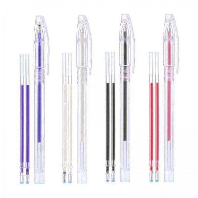 GUOOL 2 Fabric Markers, 1 Set of Heat Erasable Fabric Markers, 4 Colors, Pack of 3 , 4Color 3Pcs, 2 Pcs