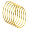 thumbnail image 1 of Unique Bargains Bagues Attrape-Rêves de 3 Pouces, 6 Pcs Anneau Anneau Rond en Métal Macramé Couronne Floral, Or, 1 of 6