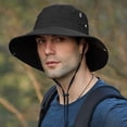 thumbnail image 1 of Harpily Mens Summer Outdoor Sun Protection Breathable Fisherman Cap Foldable Bucket Hat, 1 of 4