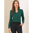 thumbnail image 3 of INSPIRE CHIC Chemise Élégante à Manches Longues Col en V pour Femmes TP Vert, 3 of 6