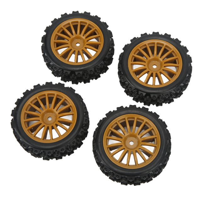 Pneus RC 1/10, Marron Durables Roues RC Durables Amortissement Fort Texture Concavoconvexe pour Voiture de Sport Plate 02