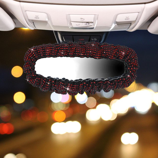 Dvkptbk Rear View Mirror Cover Car Mirror Cover with Diamond Mirror Decoration , Car Mirror Cover Mirror Accessories Elastic , Car Mirror Female Cover Bling Car Accessories General Acce