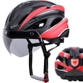 thumbnail image 1 of GRM Adult Bicycle Helmet with Safety Rear Light and Detachable Visor, Red/Black, 1 of 7