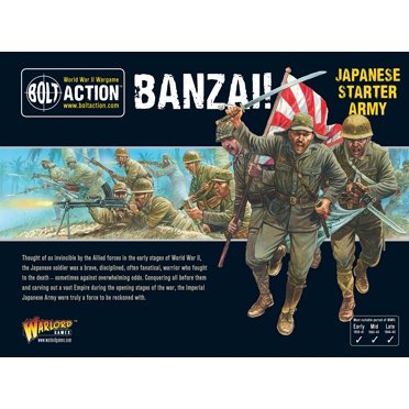 Bolt Action Banzai Japananese Starter Army Pack 1:56 WWII Military Wargaming Plastic Model Kit