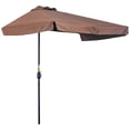 thumbnail image 1 of Outsunny Parasol Demi-Parasol de Patio 7,5 Pi Pare-Soleil, Manivelle, Café, 1 of 10