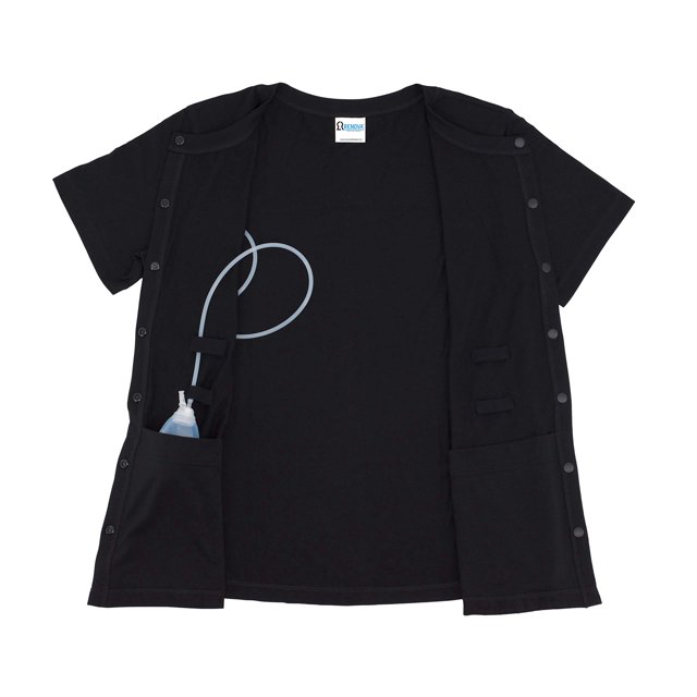 RENOVA MEDICAL WEAR Chandail de Récupération après Mastectomie (Noir, Grand)