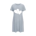 thumbnail image 5 of Jupe de Pyjama Courte pour Femmes Chemise de Nuit pour Femmes Manches Courtes Vêtement de Nuit Confortable T-Shirts de Nuit Imprimés Col Rond T-Shirt de Nuit Robe de Sommeil Douce Coupe Ample Robe de Pyjama Gris Foncé TG, 5 of 5