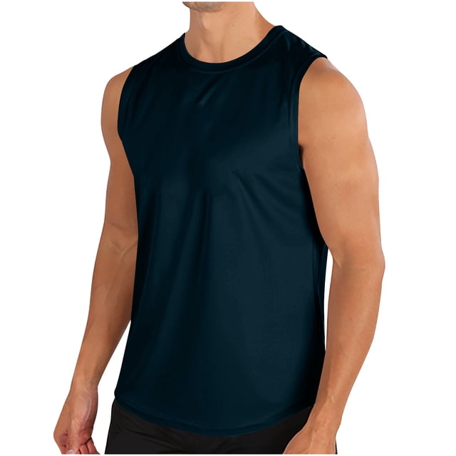 Grrvtrz Mens Tank Tops Quick Dry Sleeveless Workout Muscle Shirt Athletic Bodybuilding Gym Performance Tee Shirts