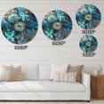 thumbnail image 4 of Designart Fleurs bleues fractales horloge murale, 4 of 4