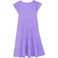 thumbnail image 4 of Robe pour Préadolescente à Manches Volantées, Robes de Printemps pour Filles, Robe Trapèze Violette pour Filles, Robes Élégantes, 4 of 7