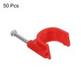 thumbnail image 3 of Unique Bargains Cable Clips with Steel Nail, 50Pcs 16mm/0.63' Plastic Cable Wire Clips, Ethernet Cable Clips Nail in Cable Clips, Red, 3 of 6