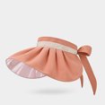 thumbnail image 2 of Red Sun Hat For Ladies Summer Foldable Thin Large Brim Empty Hat For Outdoor Sun Protection Lightweight And Comfortable Design Free Size, 2 of 4