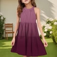 thumbnail image 1 of NTACZA Robe de Printemps pour Filles à Encolure Évasée, Décontractée, Sans Manches, Robe d'Été Plissée, Ombre, Robe Midi Tournoyante pour Adolescente 110, 1 of 6