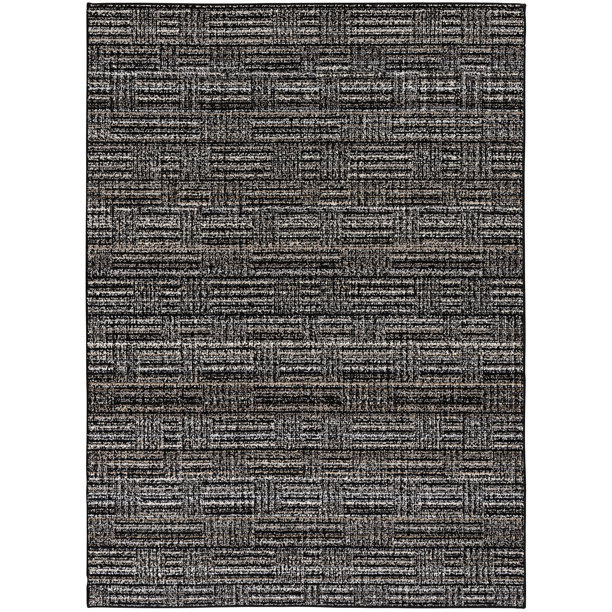 Tapis décoratif Mainstays Basic noir à poils longs, lavable en machine, 30 x 48 pouces, recommandé pour le couloir, la chambre, la cuisine et la buanderie.
