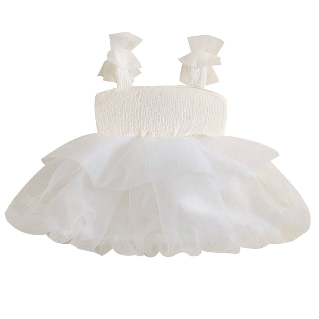 Robe de Fête pour Tout-Petite Fille, Enfants, Sans Manches, Nœud, Tulle, Ligne A, Robes de Princesse