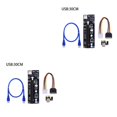 thumbnail image 3 of Ruiboury VER003 PCI-E Riser Card 30CM 60CM USB 3.0 Cable PCI 1X to 16X Extender PCI-E Adapter for GPU Miner Mining Black 30CM 2Set, 3 of 6