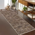 thumbnail image 4 of Garvee 2'x6' Modern Abstract Runner Rugs Washable Rug, Non Slip Low Pile Stain-Resistant Rug Contemporary Neutral Carpet for Hallway Bedroom Kitchen, Brown, 4 of 8