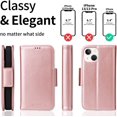 thumbnail image 3 of navor Detachable Magnetic Wallet Case Compatible with iPhone 13 Mini [5.4 inch] [Folio], RFID Protection Kickstand -Rose Gold, 3 of 7