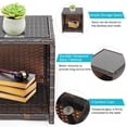 thumbnail image 4 of Gymax Ensemble de Conversation pour Patio en Rotin 3 Pcs Cour Extérieur avec Coussins Turquoise, 4 of 9