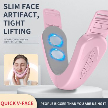TopLLC Double Chin Reducer Machine Electric Face Lift Device Beauty Belt Portable Intelligent V-Face Shaping With Blue Light a bottle