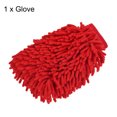 thumbnail image 3 of Unique Bargains Grande Mitaine de Lavage à Époussetage en Microfibre Douce Chenille Double Face Rose Rouge, 3 of 5