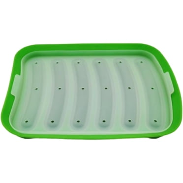 WHEANG Moule à Saucisses en Silicone, Moule à Maïs pour Chien, Moule à Hot-Dogs en Silicone Antiadhésif, Moule Flexible pour Hot-Dogs, Contenant de Cuisson/cuisson à la Vapeur à 6 Cavités avec Brosse en Silicone